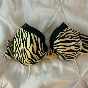 Zebra yellow strapless bra